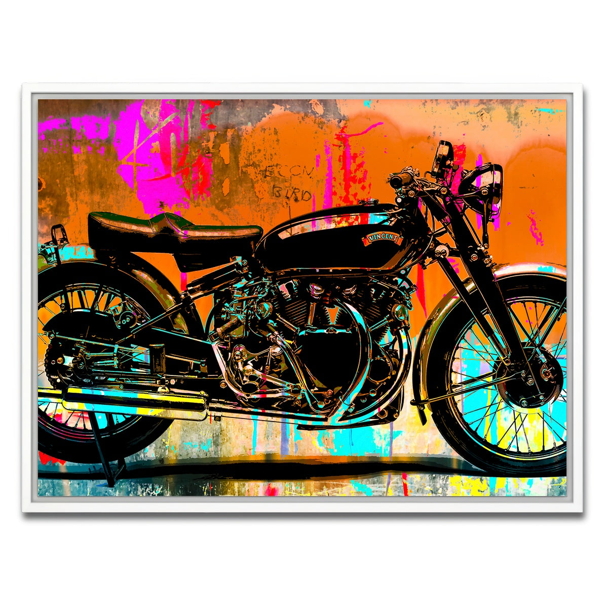 AUTO-MOCKUP WHITE | Vincent Black Shadow | 1 Piece | White Framed Canvas | group=4x3