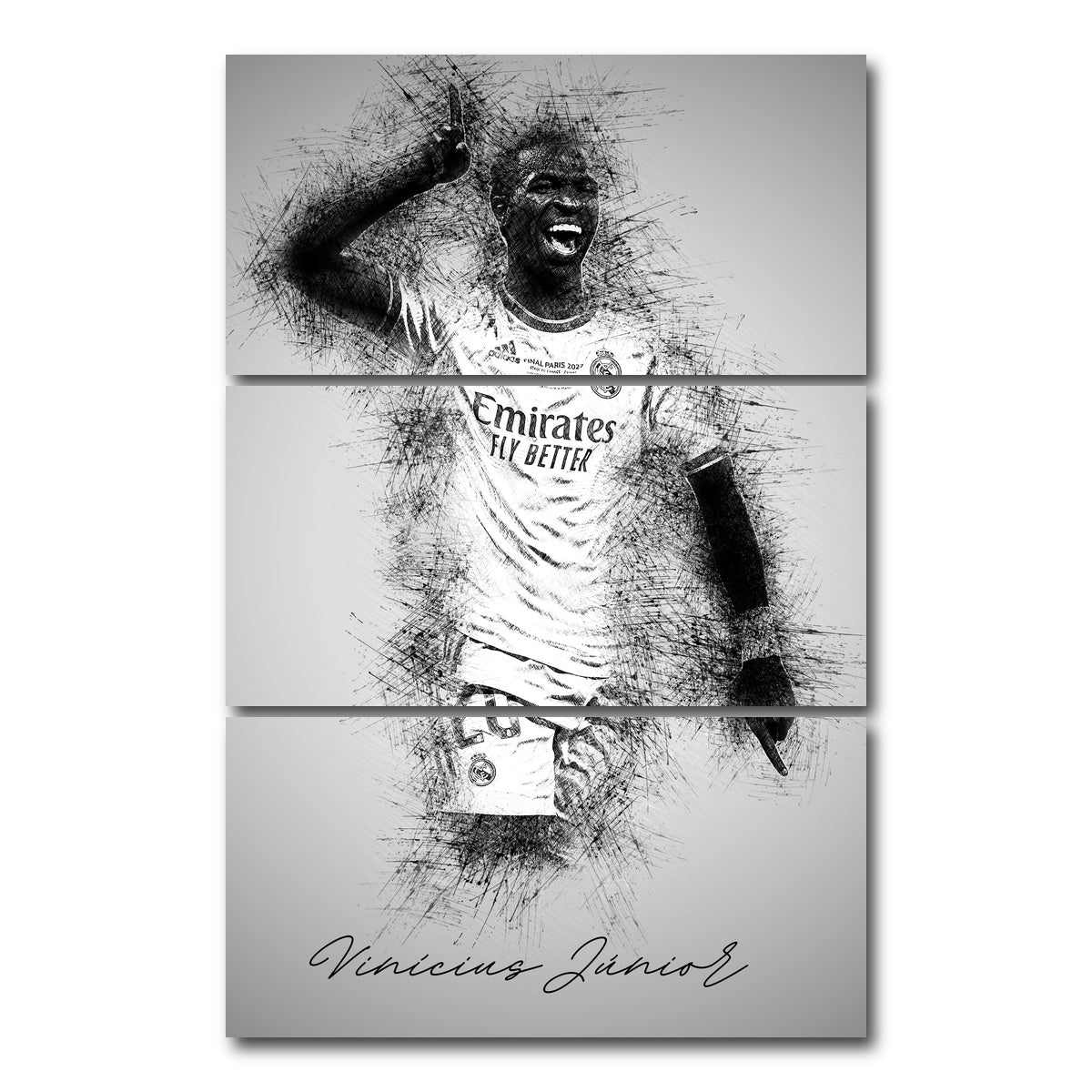 AUTO-MOCKUP WHITE | Vinicius Junior | 3 Piece | Gallery Wrap Canvas | group=12x24_stacked