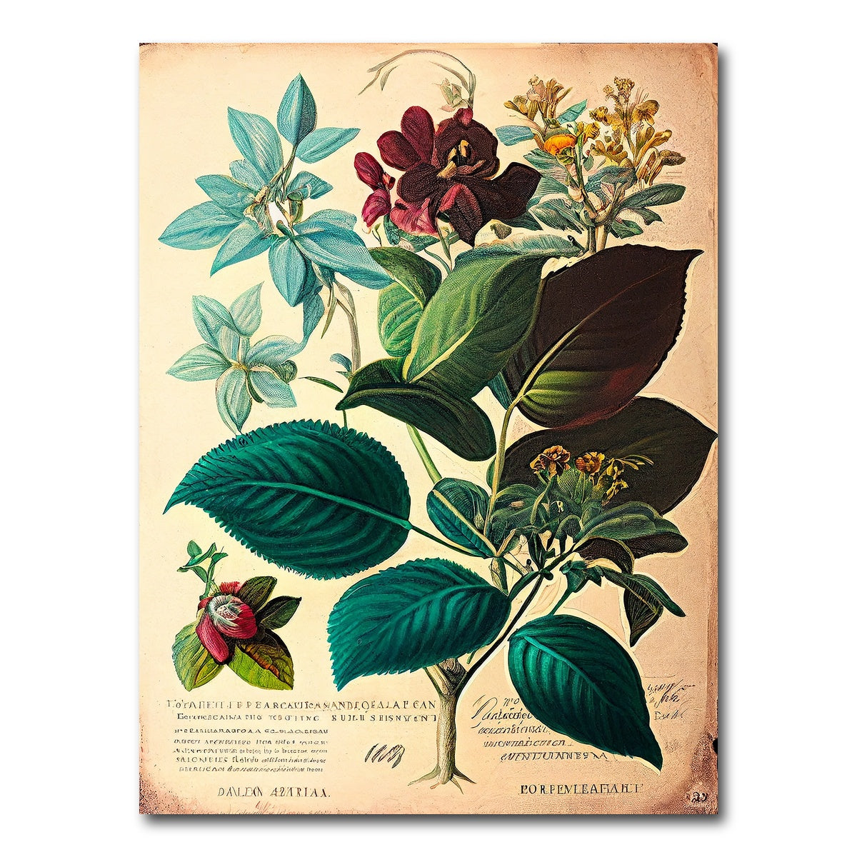 AUTO-MOCKUP WHITE | Vintage Botanical Print Series 1 | 1 Piece | Gallery Wrap Canvas | group=3x4