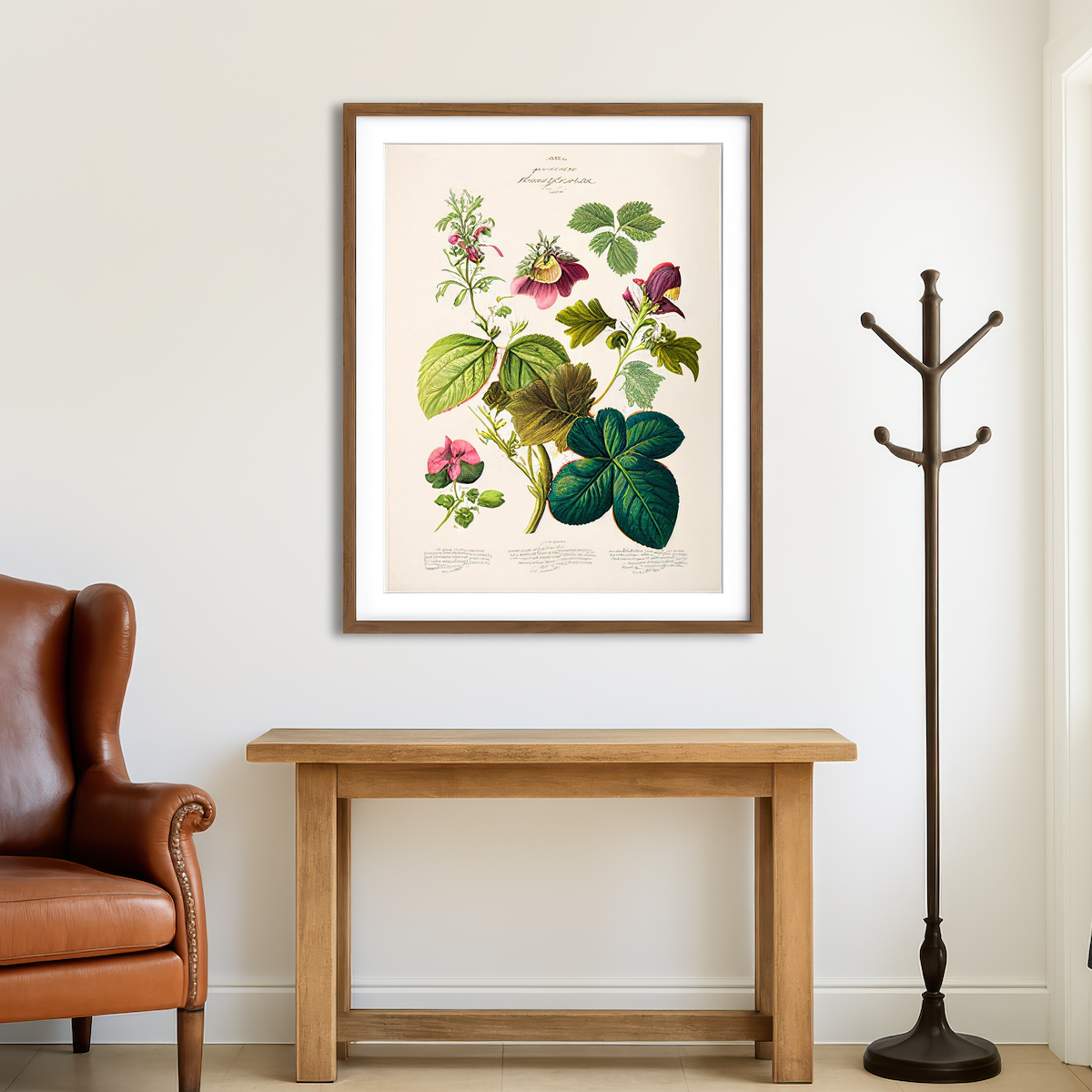 AUTO-MOCKUP ROOM | Vintage Botanical Print Series 6 Wall Art