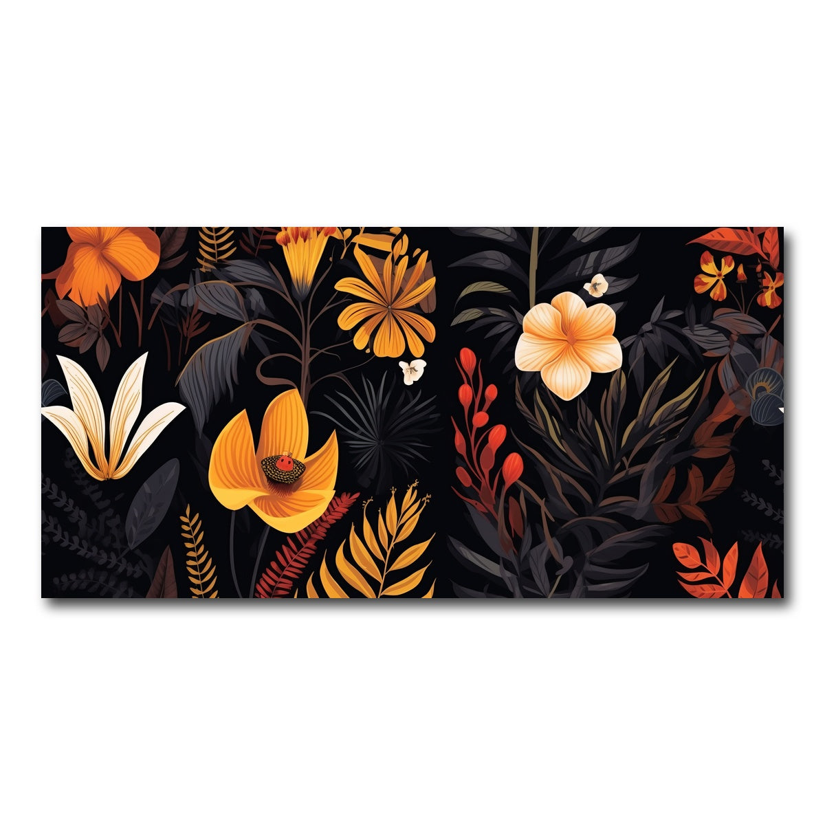 AUTO-MOCKUP WHITE | Vintage Flowers and leaves | 1 Piece | Gallery Wrap Canvas | group=2x1