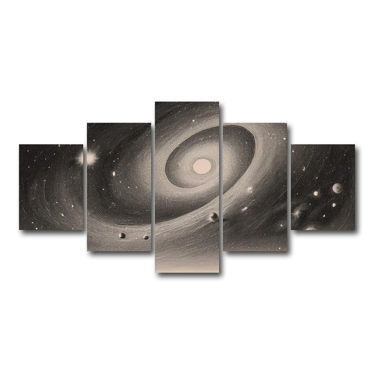 AUTO-MOCKUP WHITE | Vintage Galxy Art | 5 Piece | Gallery Wrap Canvas | group=5_short