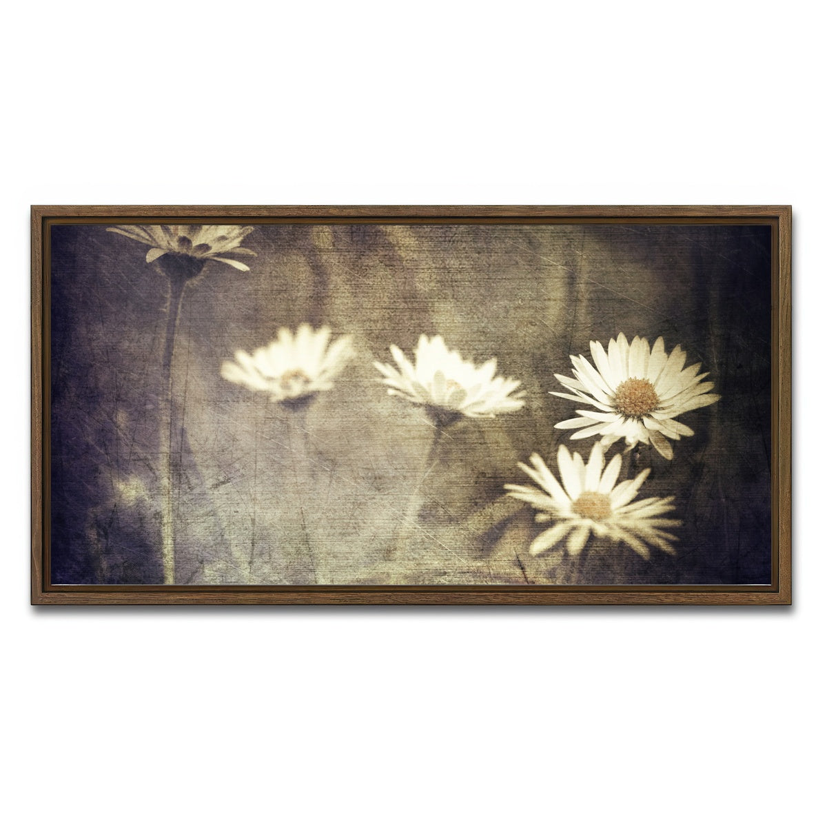 AUTO-MOCKUP WHITE | Vintage Meadow Flowers | 1 Piece | Walnut Framed Canvas | group=2x1