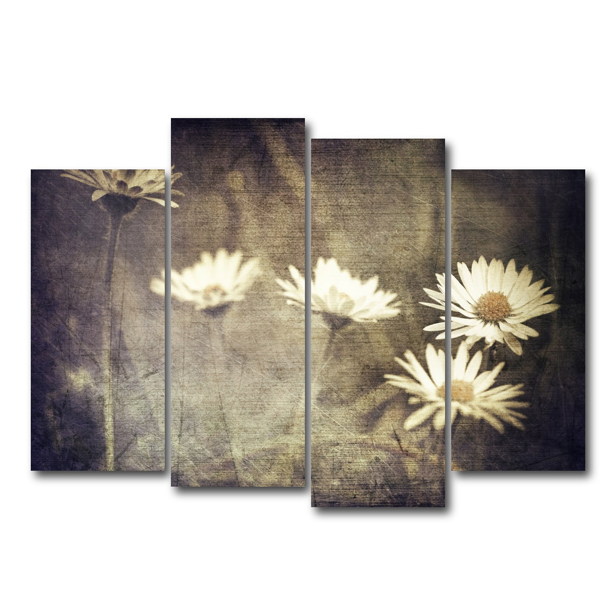 AUTO-MOCKUP WHITE | Vintage Meadow Flowers | 4 Piece | Gallery Wrap Canvas | group=4_normal