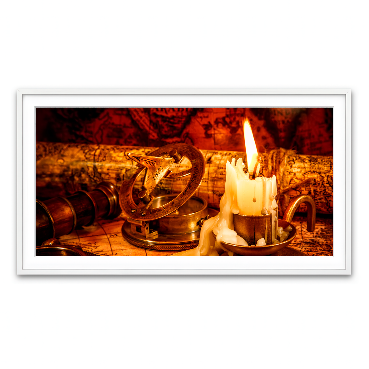 Framed Print 2x1 White