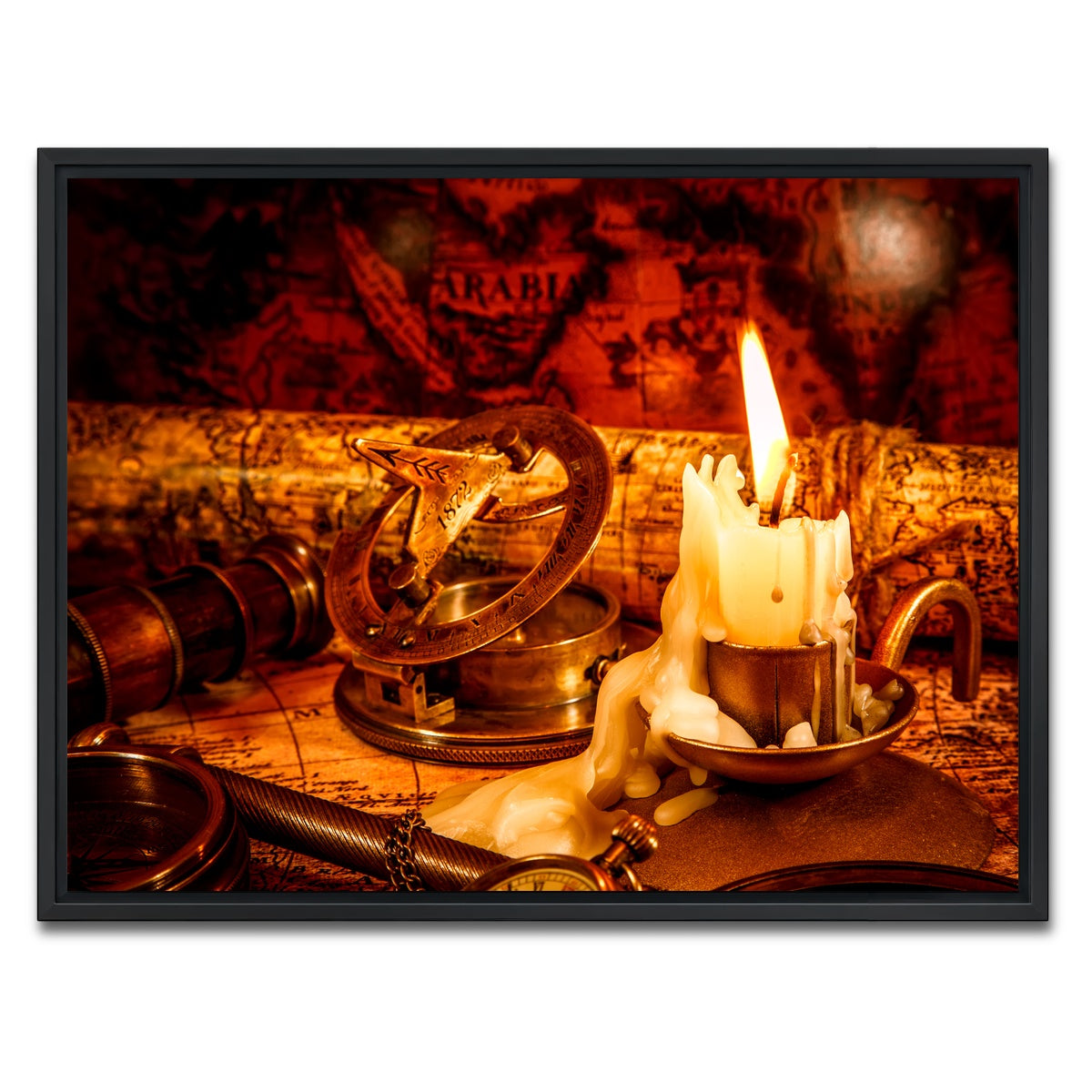 AUTO-MOCKUP WHITE | Vintage Nautical Items | 1 Piece | Black Framed Canvas | group=4x3