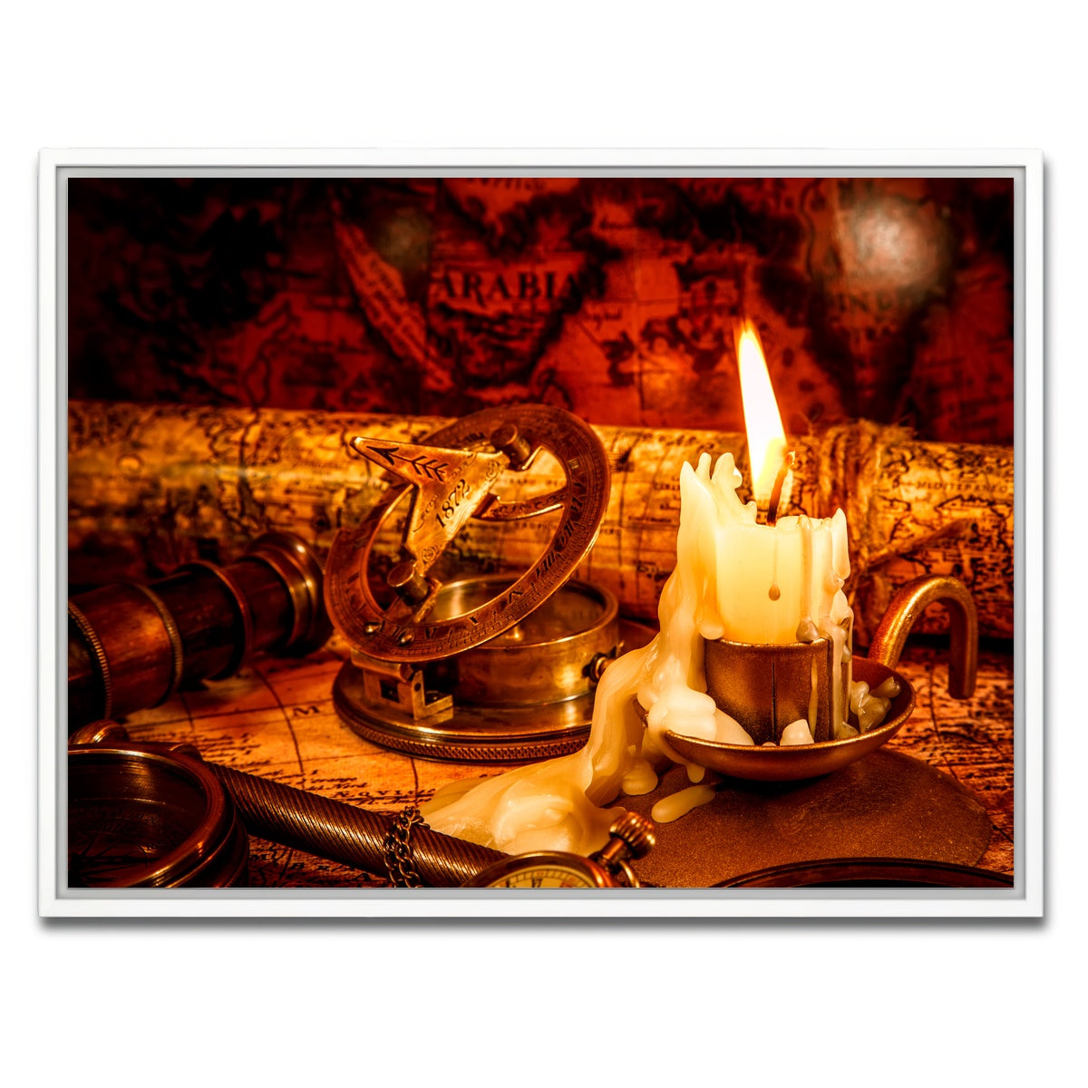 AUTO-MOCKUP WHITE | Vintage Nautical Items | 1 Piece | White Framed Canvas | group=4x3