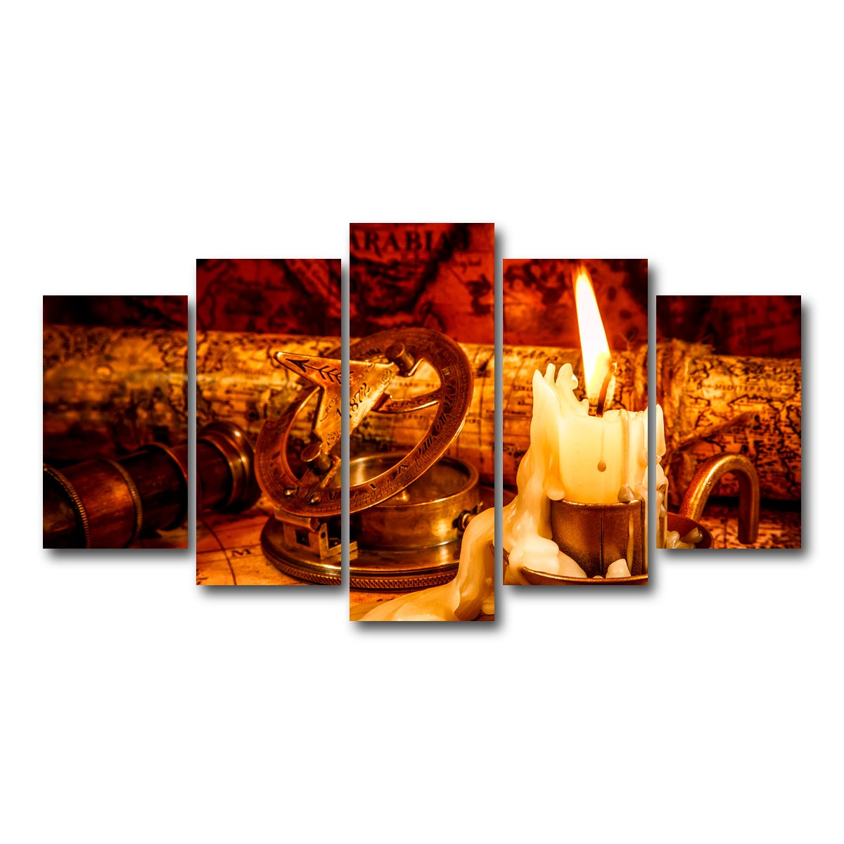 AUTO-MOCKUP WHITE | Vintage Nautical Items | 5 Piece | Gallery Wrap Canvas | group=5_normal