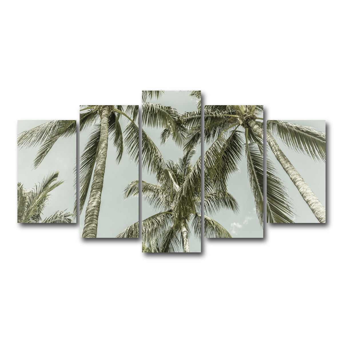 AUTO-MOCKUP WHITE | Vintage Palm Trees | 5 Piece | Gallery Wrap Canvas | group=5_normal