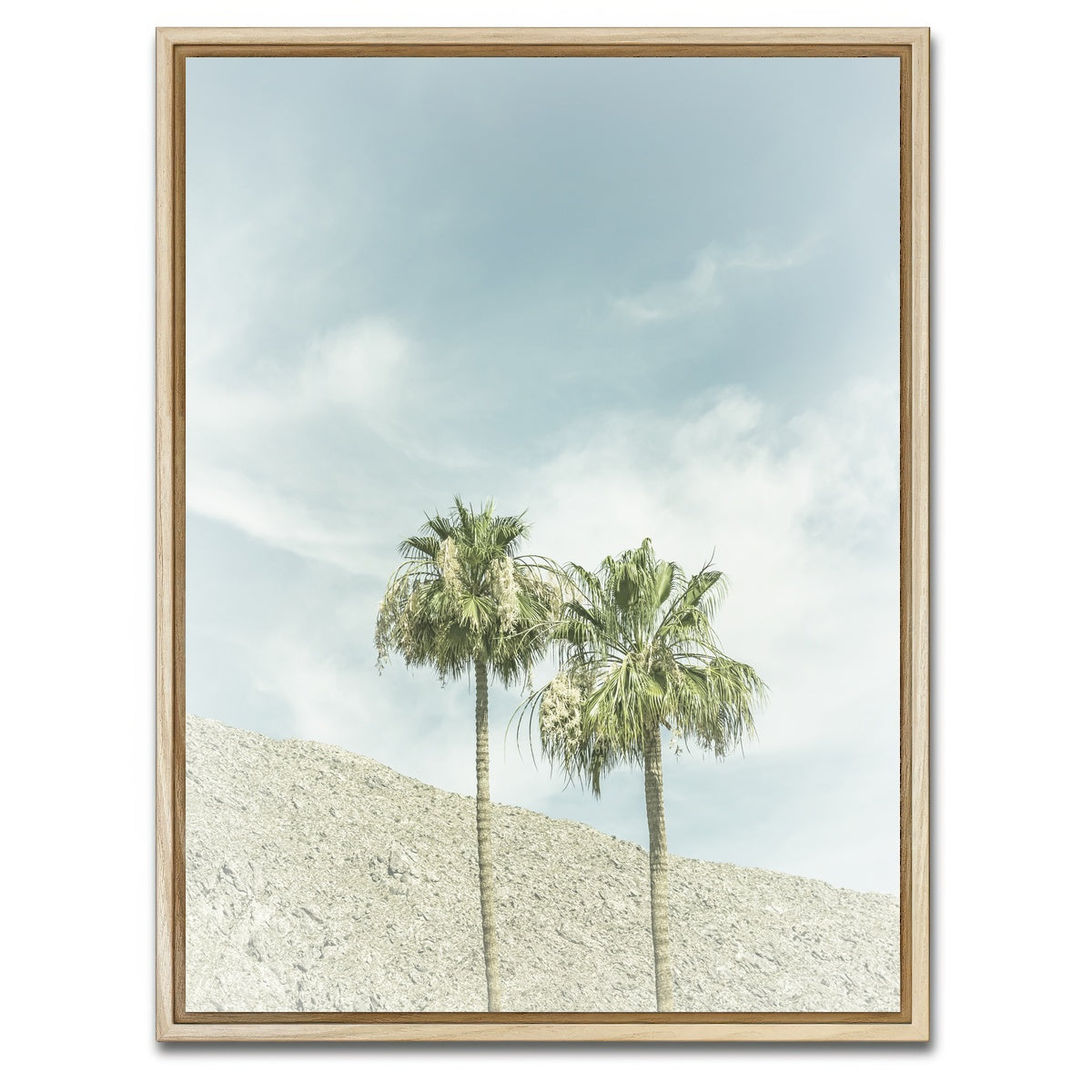 AUTO-MOCKUP WHITE | Vintage Palm Trees in the desert | 1 Piece | Natural Framed Canvas | group=3x4