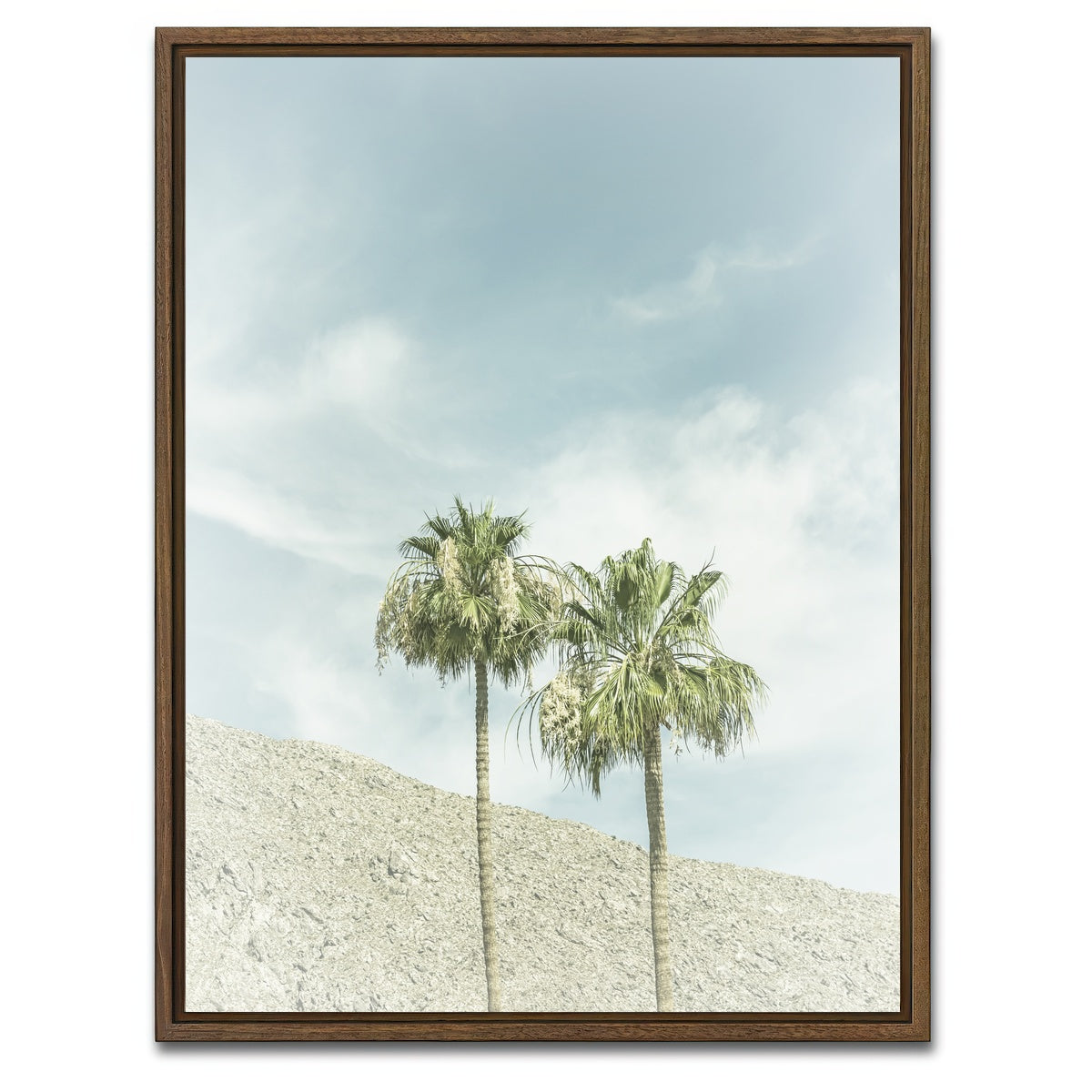 AUTO-MOCKUP WHITE | Vintage Palm Trees in the desert | 1 Piece | Walnut Framed Canvas | group=3x4