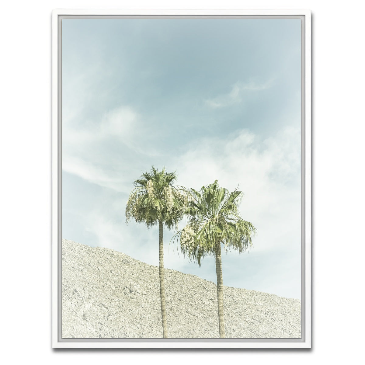 AUTO-MOCKUP WHITE | Vintage Palm Trees in the desert | 1 Piece | White Framed Canvas | group=3x4