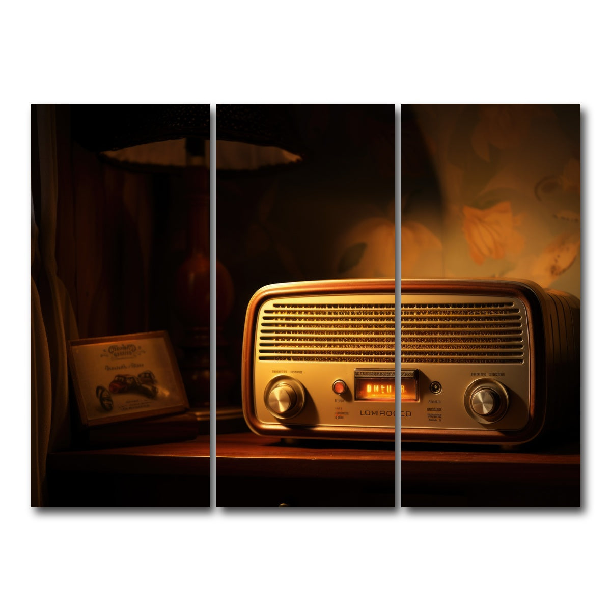 AUTO-MOCKUP WHITE | Vintage Radio | 3 Piece | Gallery Wrap Canvas | group=8x18