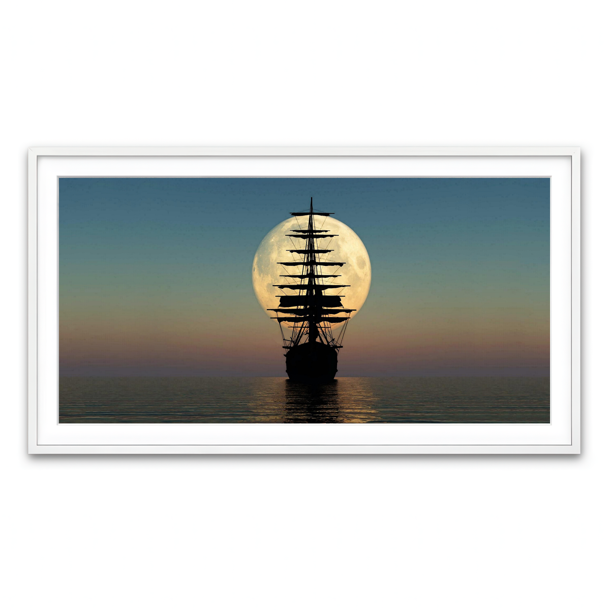 Framed Print 2x1 White