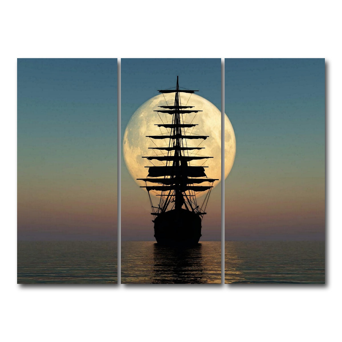 AUTO-MOCKUP WHITE | Vintage Ship | 3 Piece | Gallery Wrap Canvas | group=8x18
