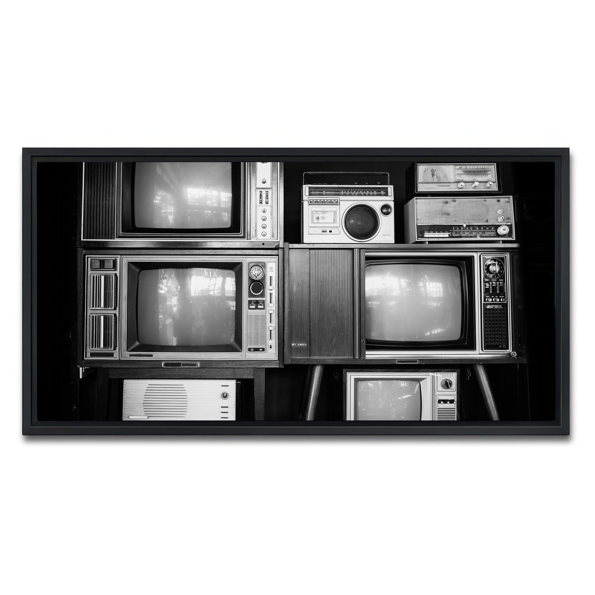 AUTO-MOCKUP WHITE | Vintage Televisions | 1 Piece | Black Framed Canvas | group=2x1
