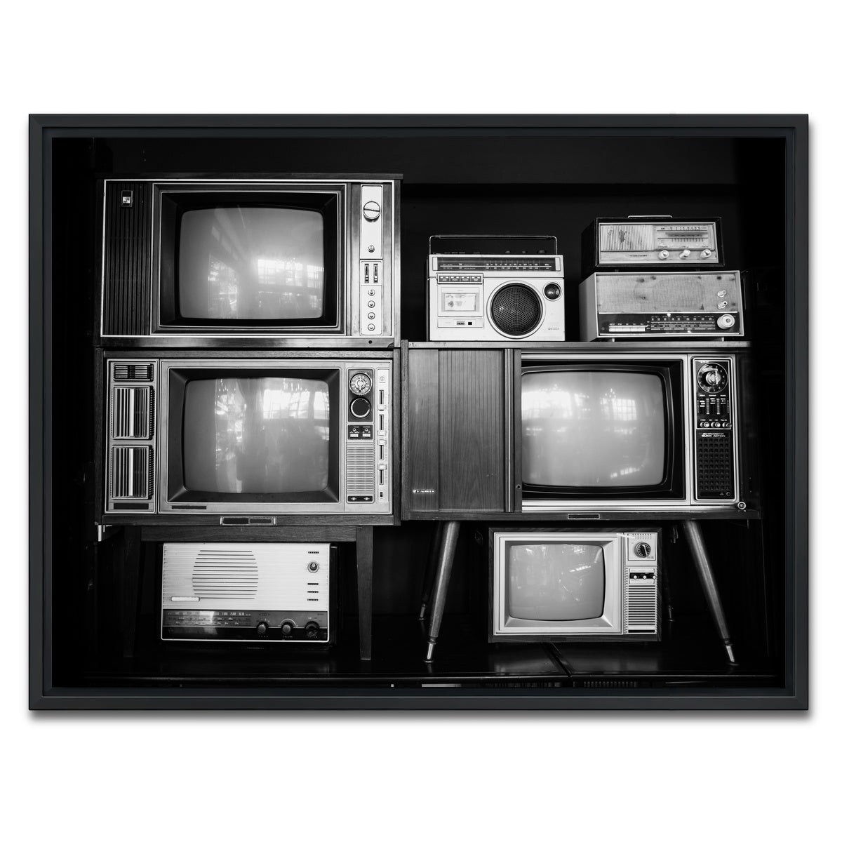 AUTO-MOCKUP WHITE | Vintage Televisions | 1 Piece | Black Framed Canvas | group=4x3