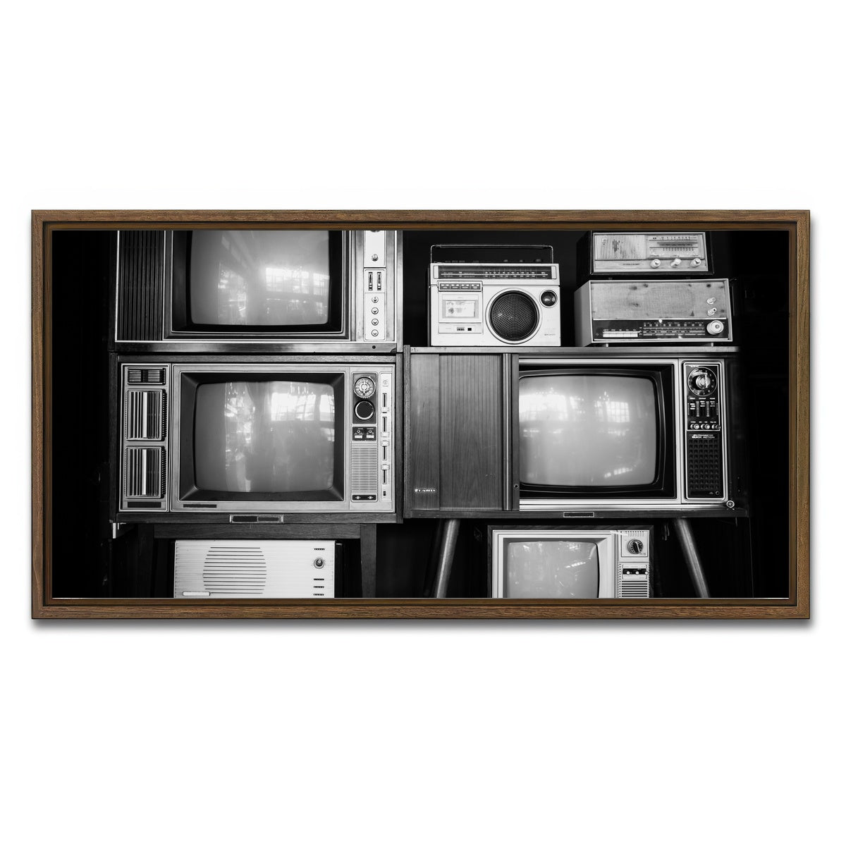 AUTO-MOCKUP WHITE | Vintage Televisions | 1 Piece | Walnut Framed Canvas | group=2x1