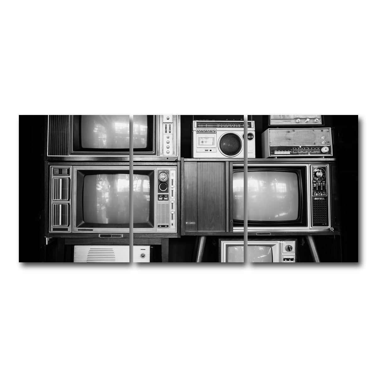 AUTO-MOCKUP WHITE | Vintage Televisions | 3 Piece | Gallery Wrap Canvas | group=18x24