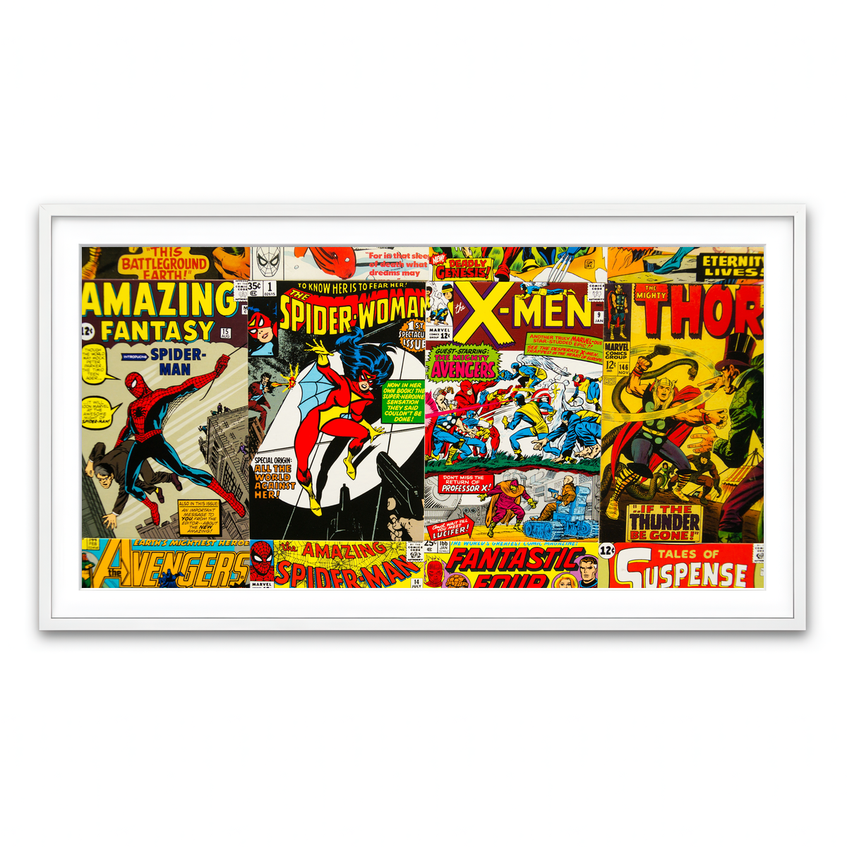 Framed Print 2x1 White