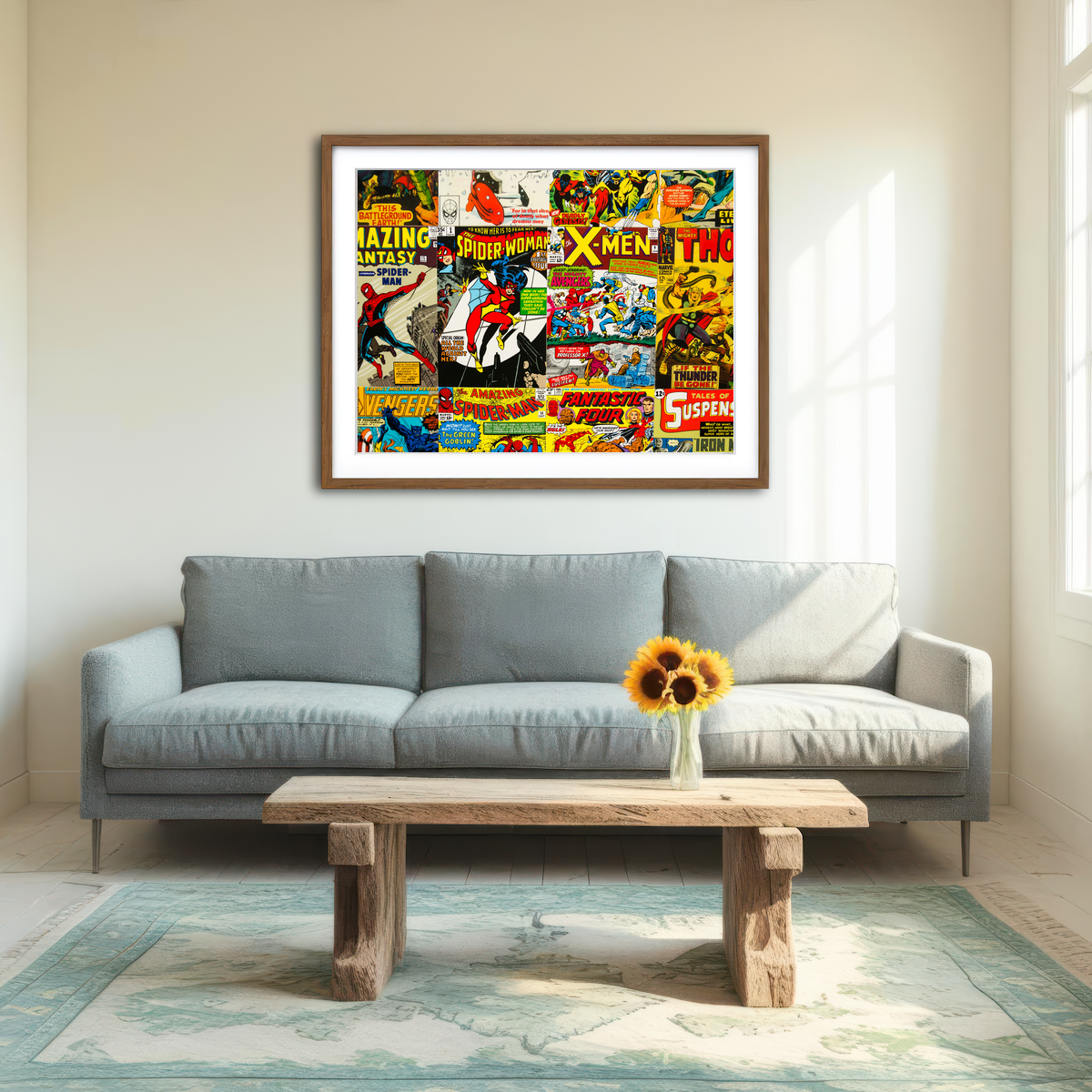 AUTO-MOCKUP ROOM | Vintage Comic Covers Wall Art