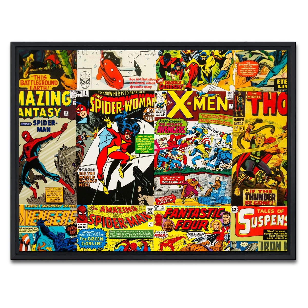 AUTO-MOCKUP WHITE | Vintage comic Covers | 1 Piece | Black Framed Canvas | group=4x3