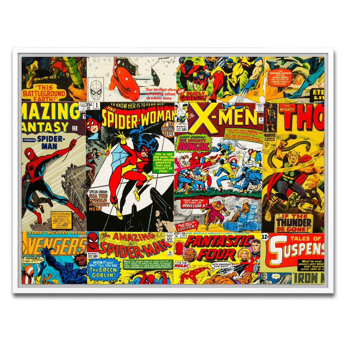 AUTO-MOCKUP WHITE | Vintage comic Covers | 1 Piece | White Framed Canvas | group=4x3