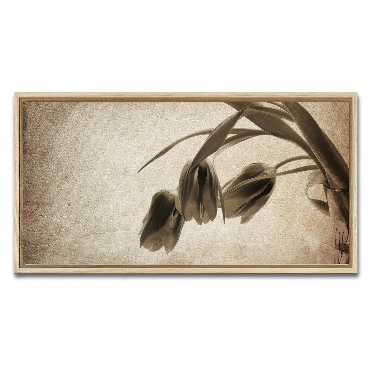 AUTO-MOCKUP WHITE | Vintage flowers | 1 Piece | Natural Framed Canvas | group=2x1