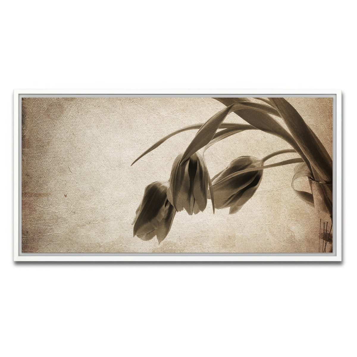 AUTO-MOCKUP WHITE | Vintage flowers | 1 Piece | White Framed Canvas | group=2x1