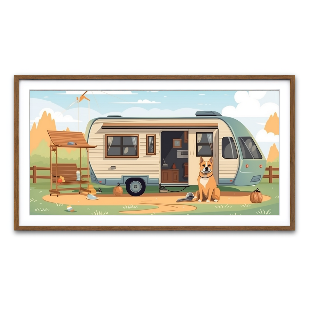 Framed Print 2x1 Walnut