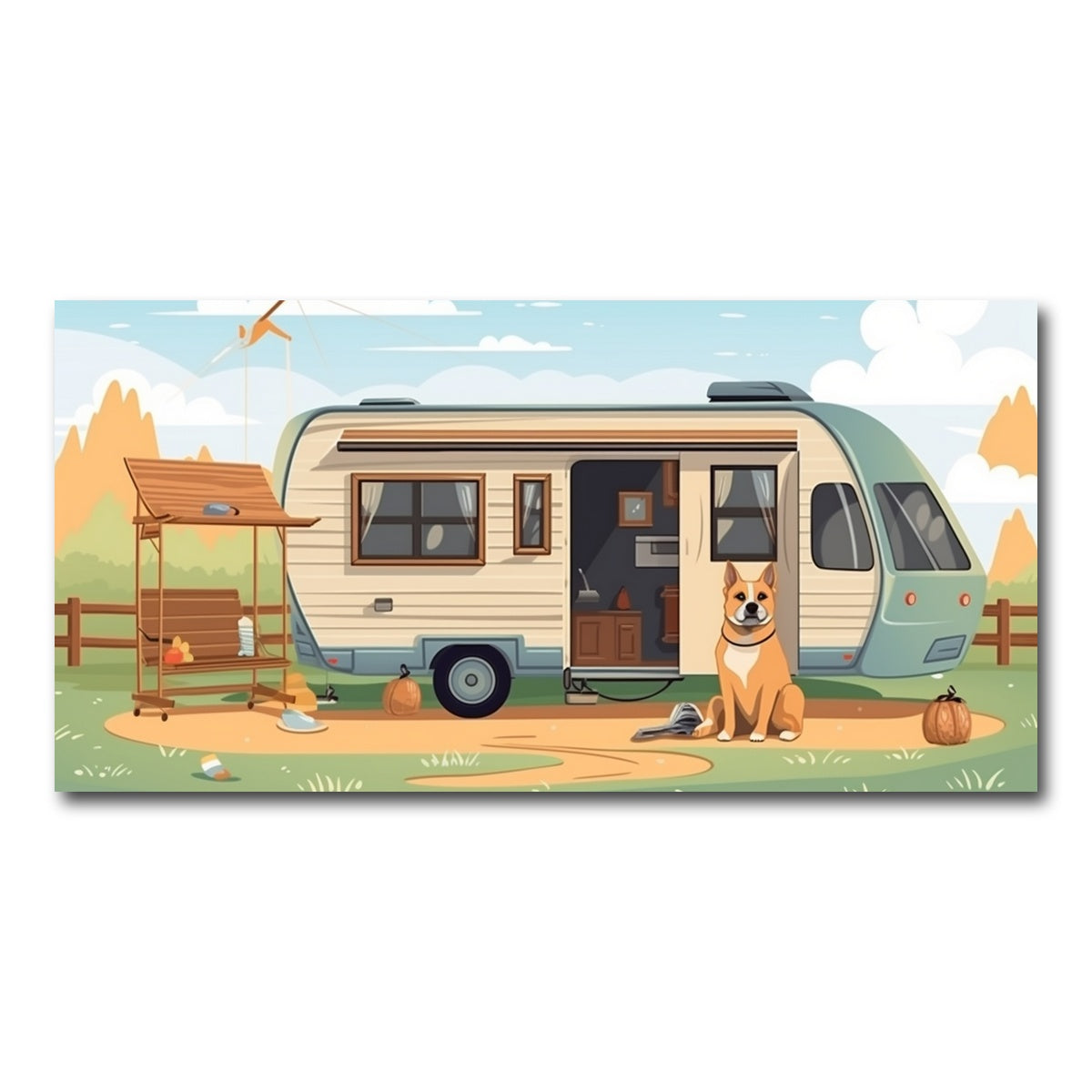 AUTO-MOCKUP WHITE | Vintage mini van transport | 1 Piece | Gallery Wrap Canvas | group=2x1