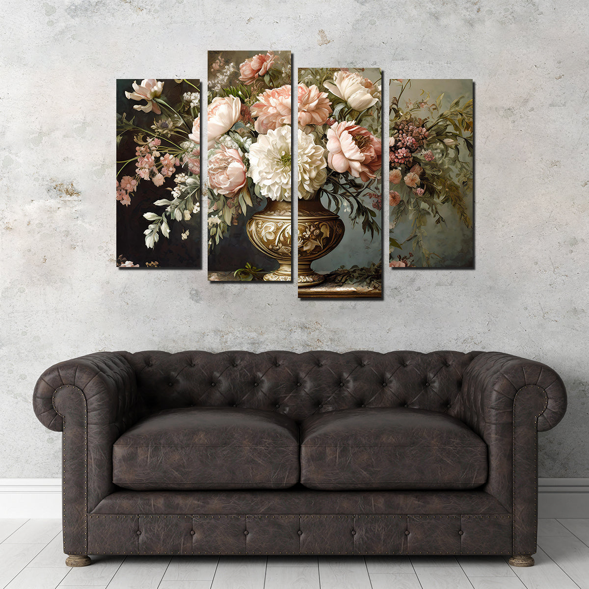 Vintage Flowers in Old Vase Wall Art