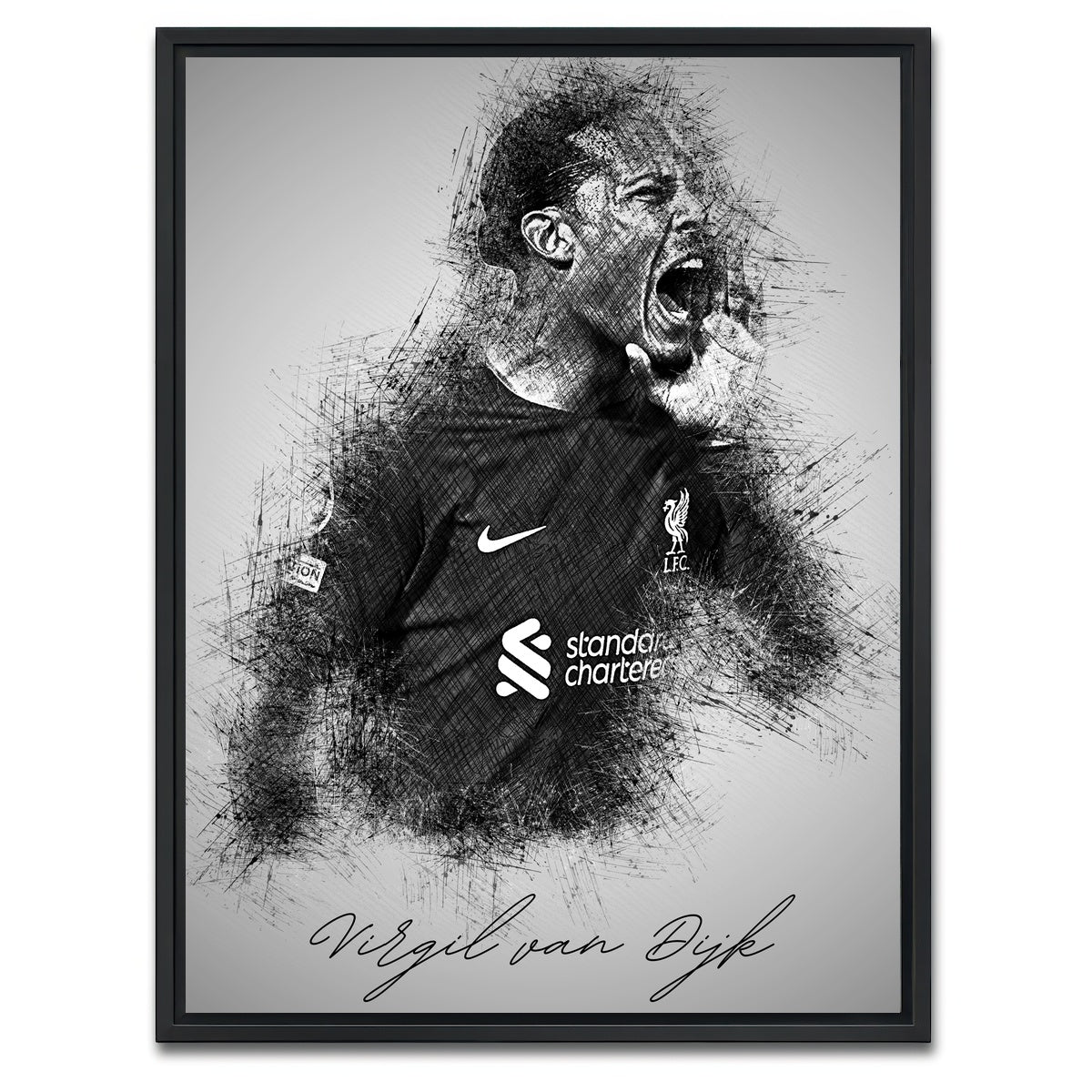 AUTO-MOCKUP WHITE | Virgil van Dijk | 1 Piece | Black Framed Canvas | group=3x4