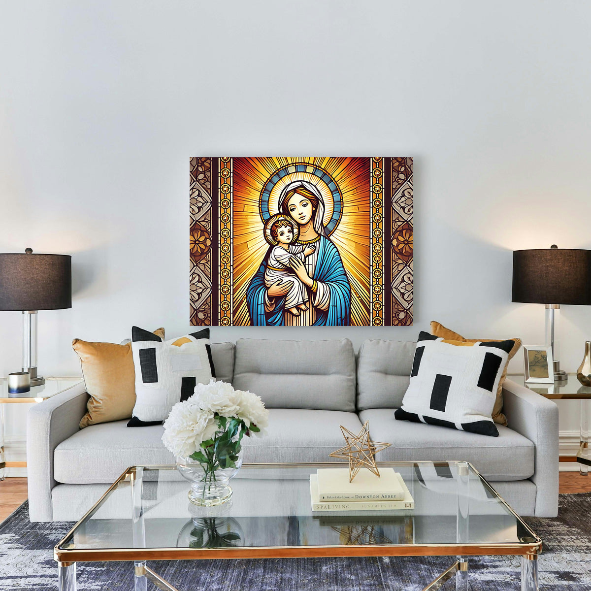 Virgin Mary Holding Baby Jesus Wall Art