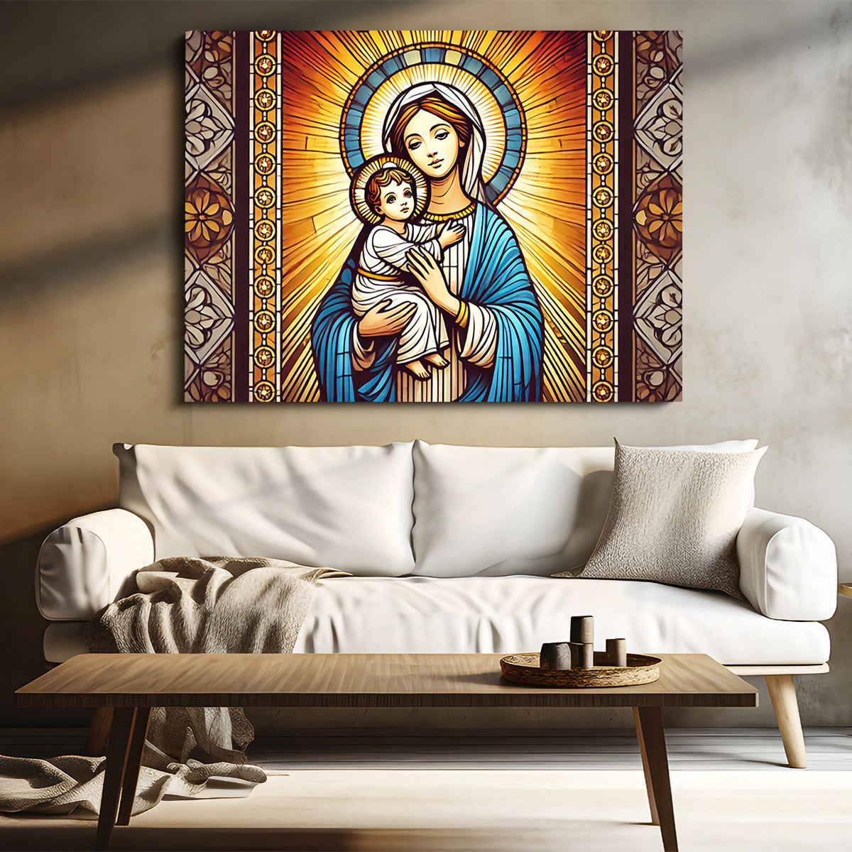 Virgin Mary Holding Baby Jesus Wall Art