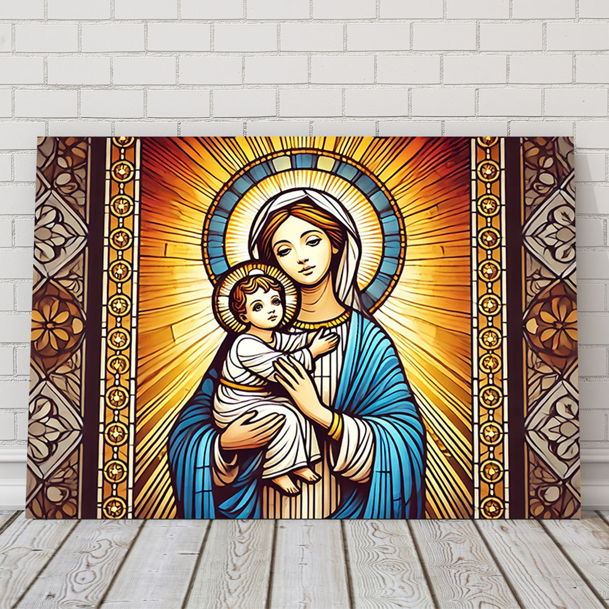 Virgin Mary Holding Baby Jesus Wall Art