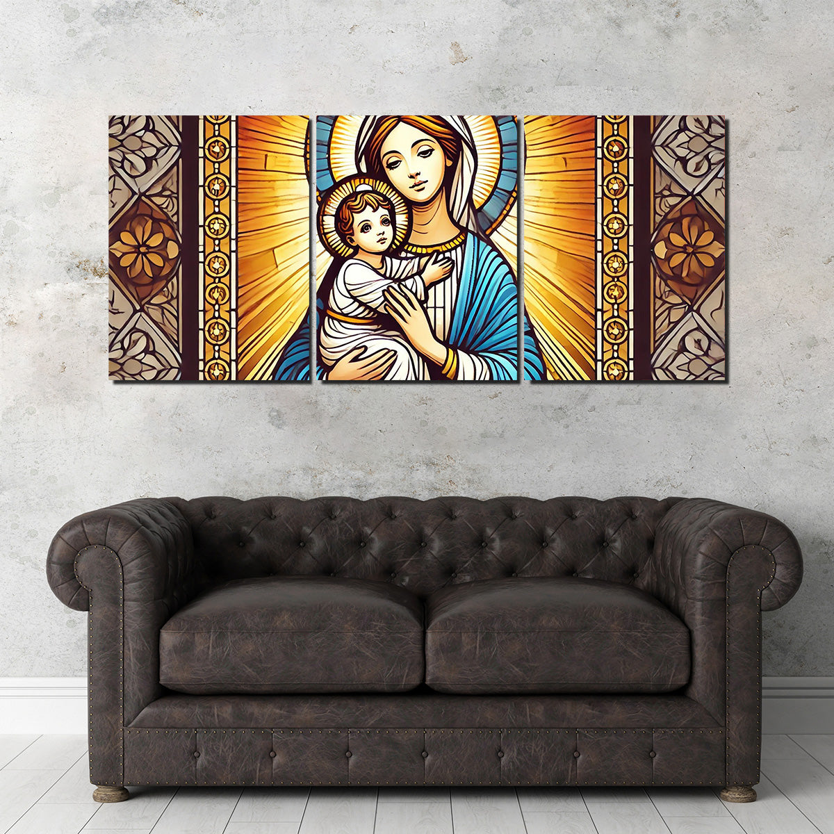 Virgin Mary Holding Baby Jesus Wall Art