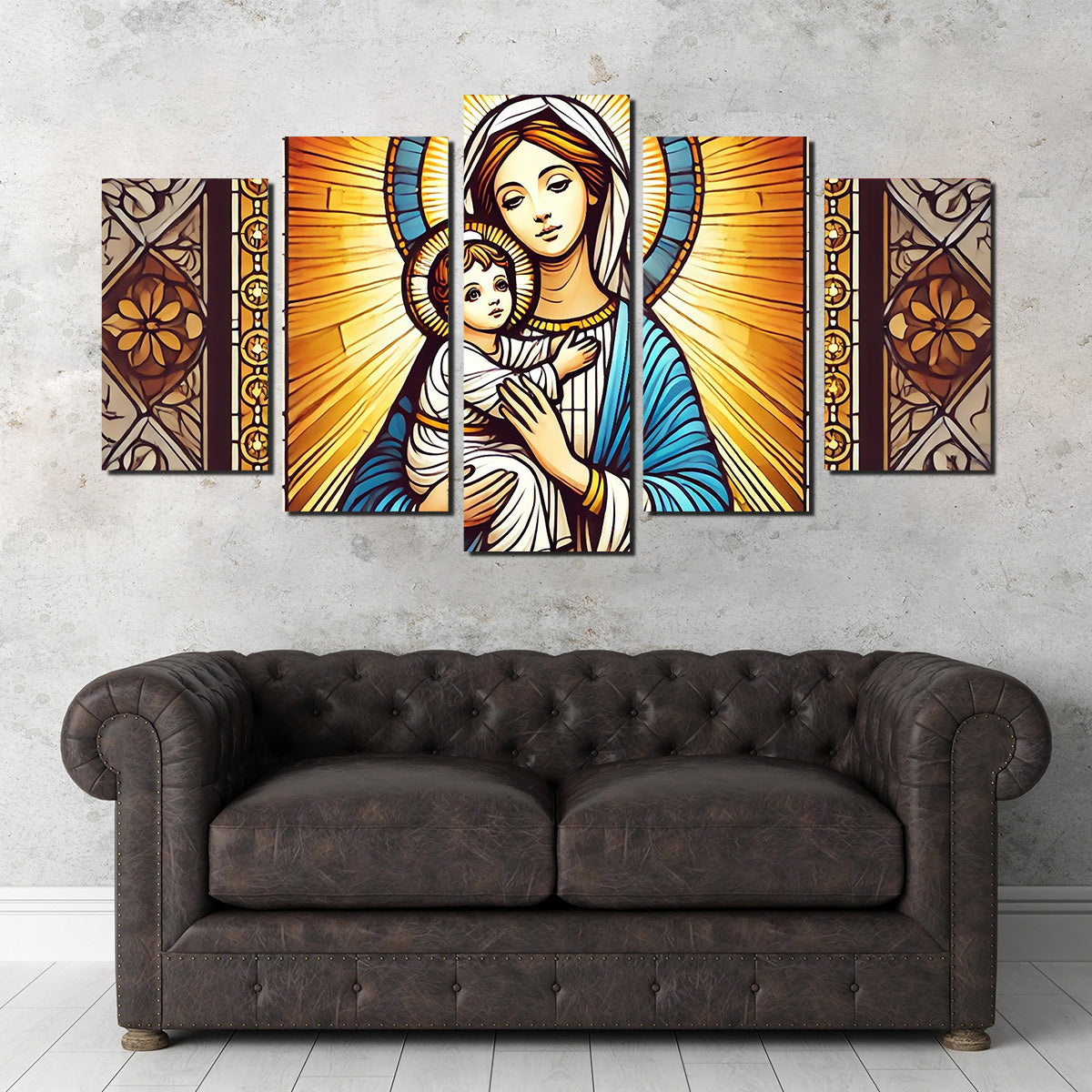 Virgin Mary Holding Baby Jesus Wall Art
