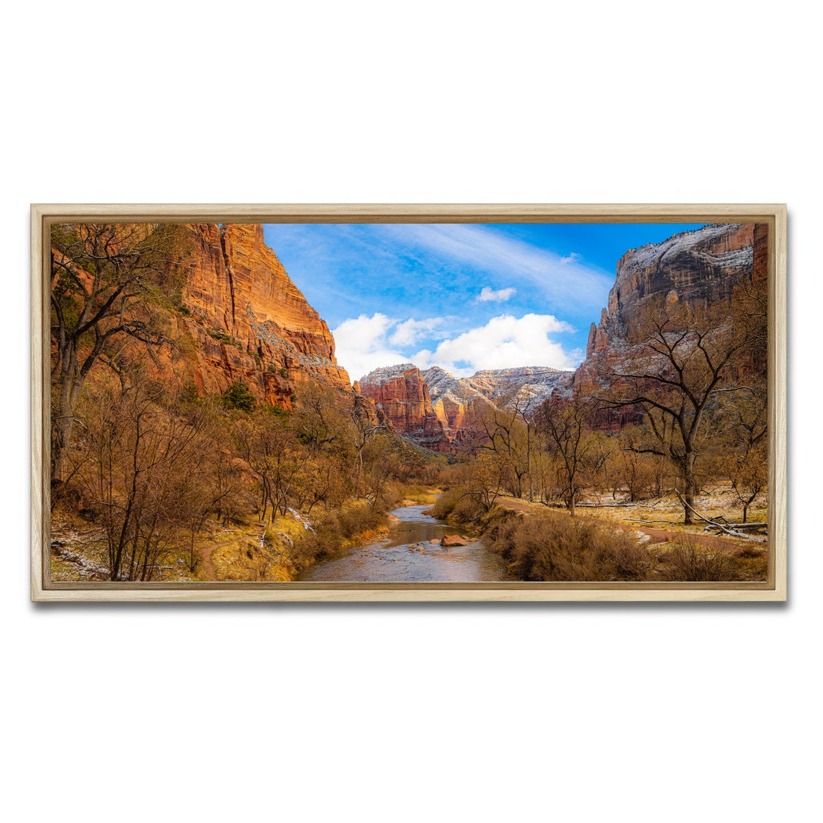 AUTO-MOCKUP WHITE | Virgin River to Angels Landing | 1 Piece | Natural Framed Canvas | group=2x1