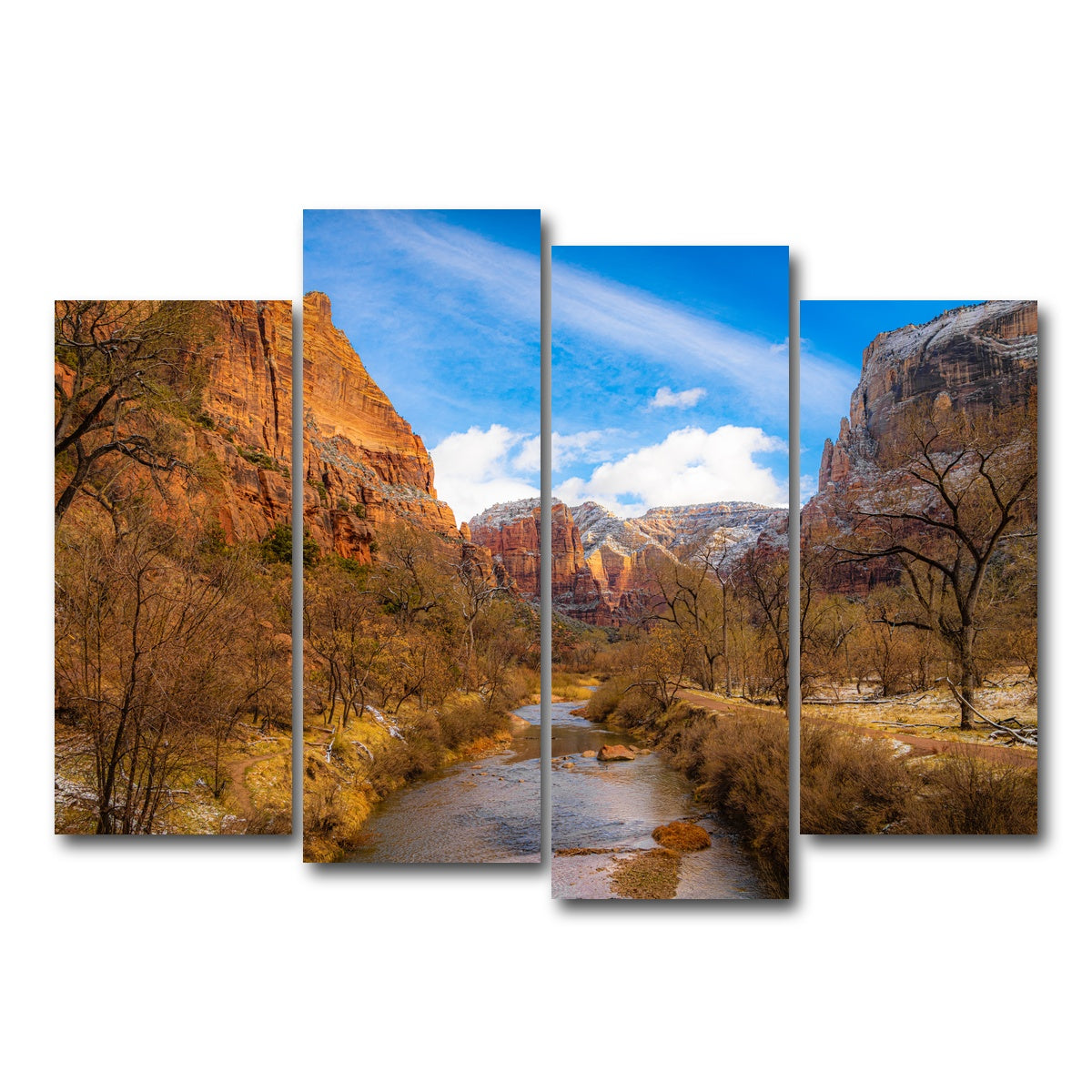 AUTO-MOCKUP WHITE | Virgin River to Angels Landing | 4 Piece | Gallery Wrap Canvas | group=4_normal