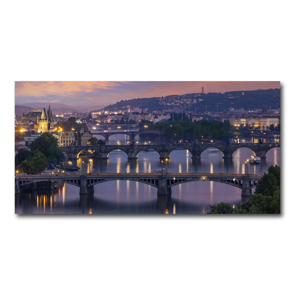 AUTO-MOCKUP WHITE | Vltava Bridges in Prague | 1 Piece | Gallery Wrap Canvas | group=2x1