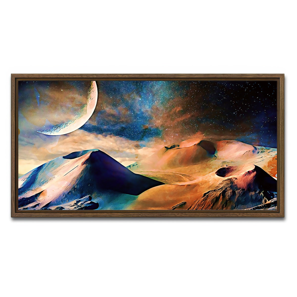 AUTO-MOCKUP WHITE | Volcano Planet | 1 Piece | Walnut Framed Canvas | group=2x1