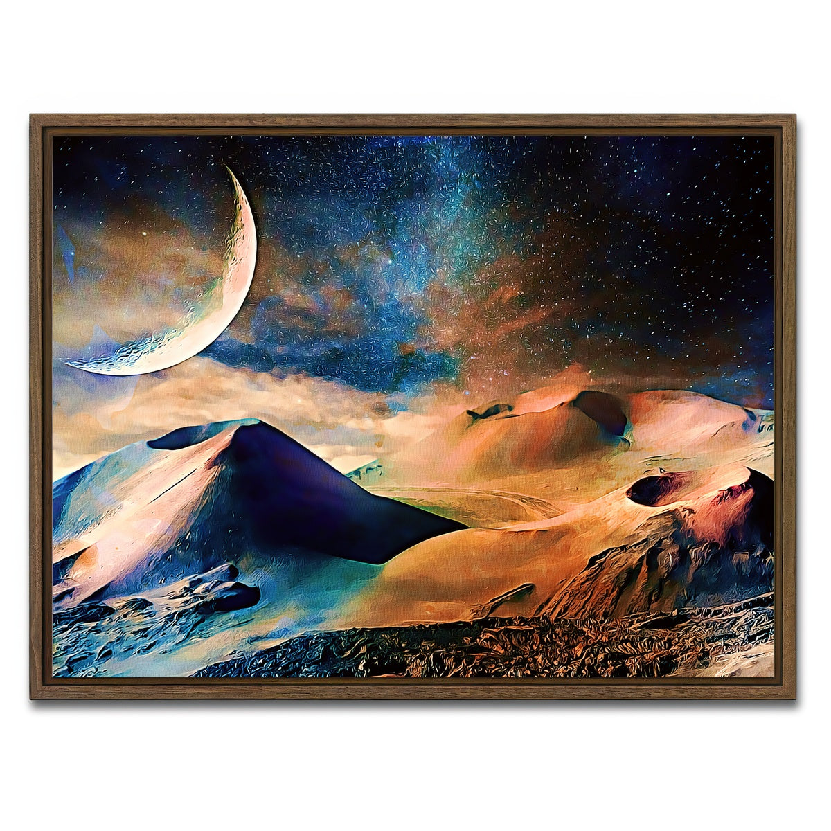 AUTO-MOCKUP WHITE | Volcano Planet | 1 Piece | Walnut Framed Canvas | group=4x3