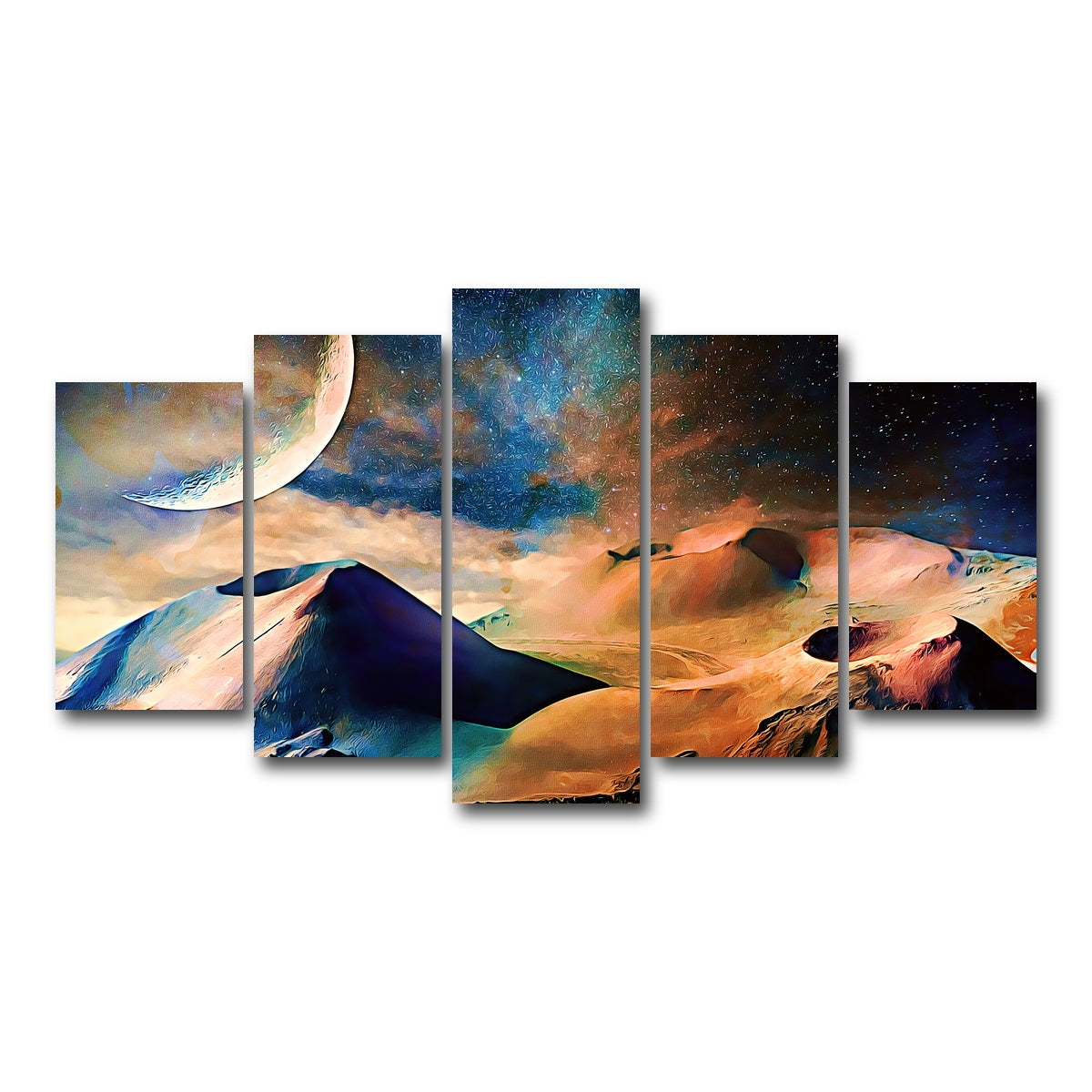 AUTO-MOCKUP WHITE | Volcano Planet | 5 Piece | Gallery Wrap Canvas | group=5_normal