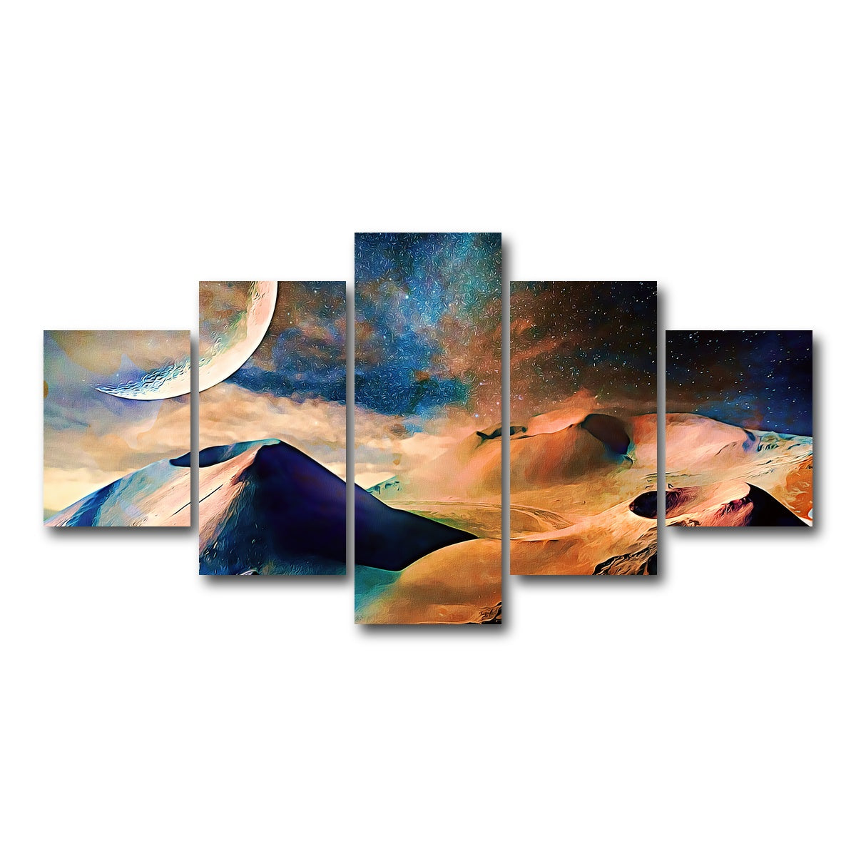 AUTO-MOCKUP WHITE | Volcano Planet | 5 Piece | Gallery Wrap Canvas | group=5_short