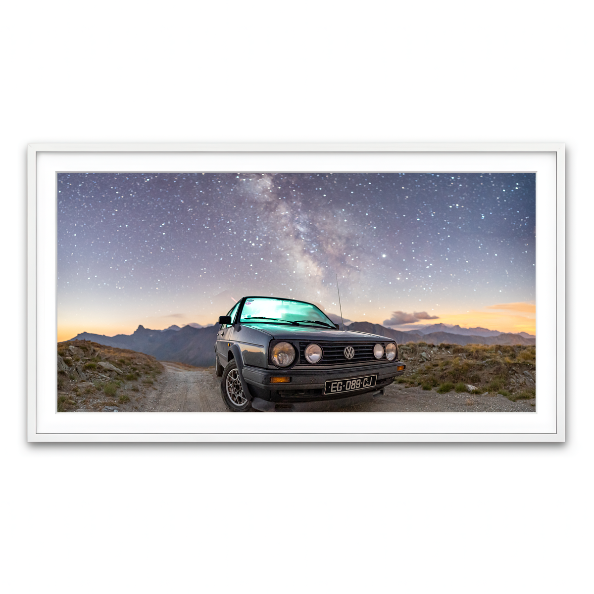 Framed Print 2x1 White