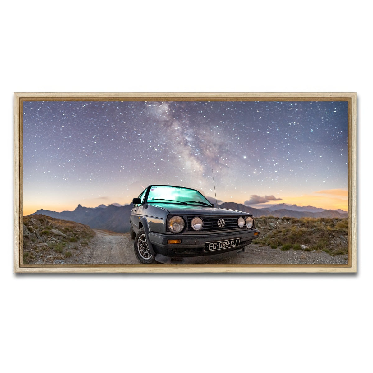 AUTO-MOCKUP WHITE | Volkswagen Milky Way | 1 Piece | Natural Framed Canvas | group=2x1
