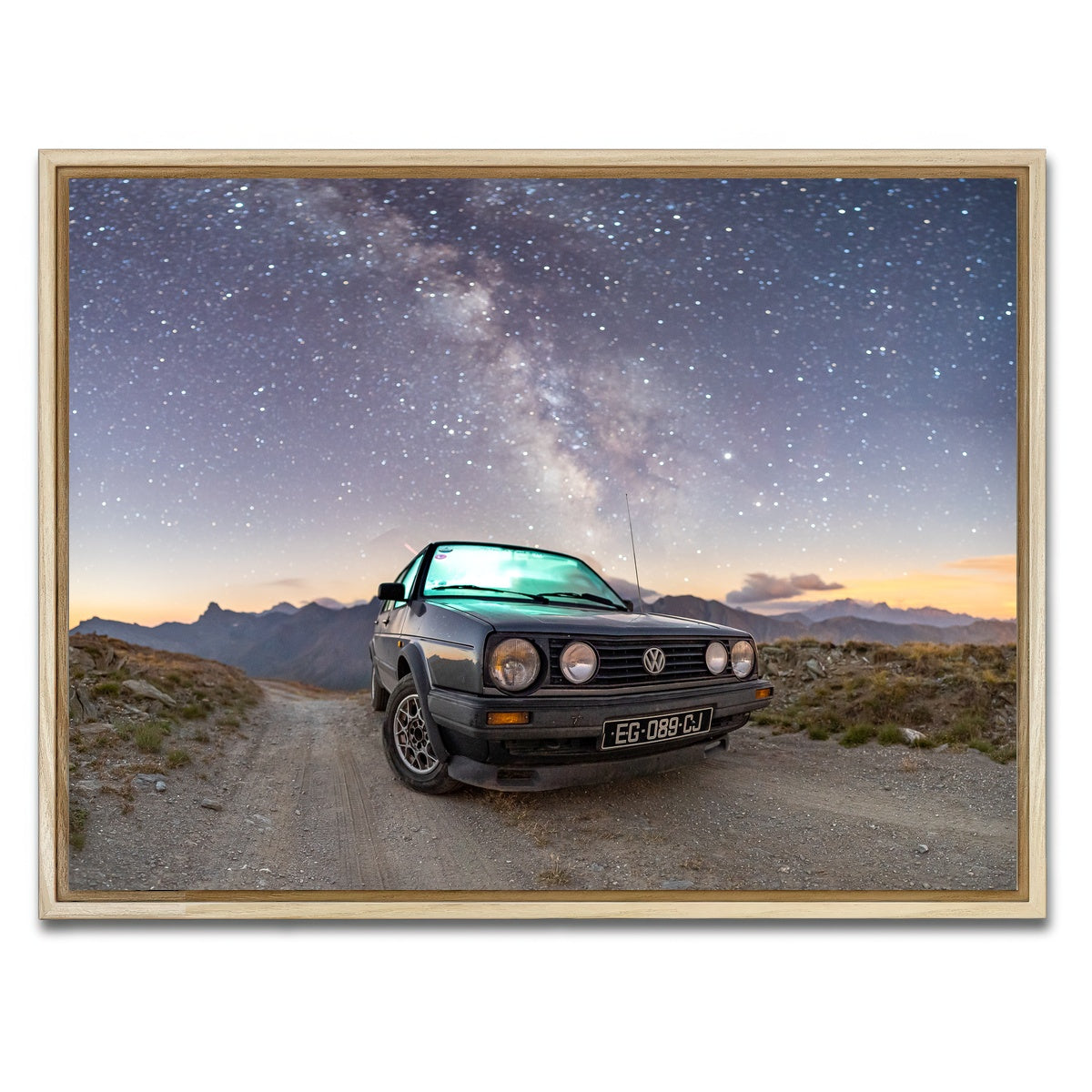 AUTO-MOCKUP WHITE | Volkswagen Milky Way | 1 Piece | Natural Framed Canvas | group=4x3