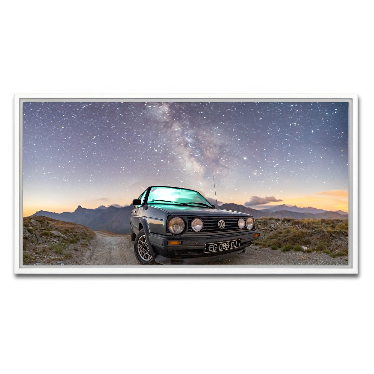 AUTO-MOCKUP WHITE | Volkswagen Milky Way | 1 Piece | White Framed Canvas | group=2x1