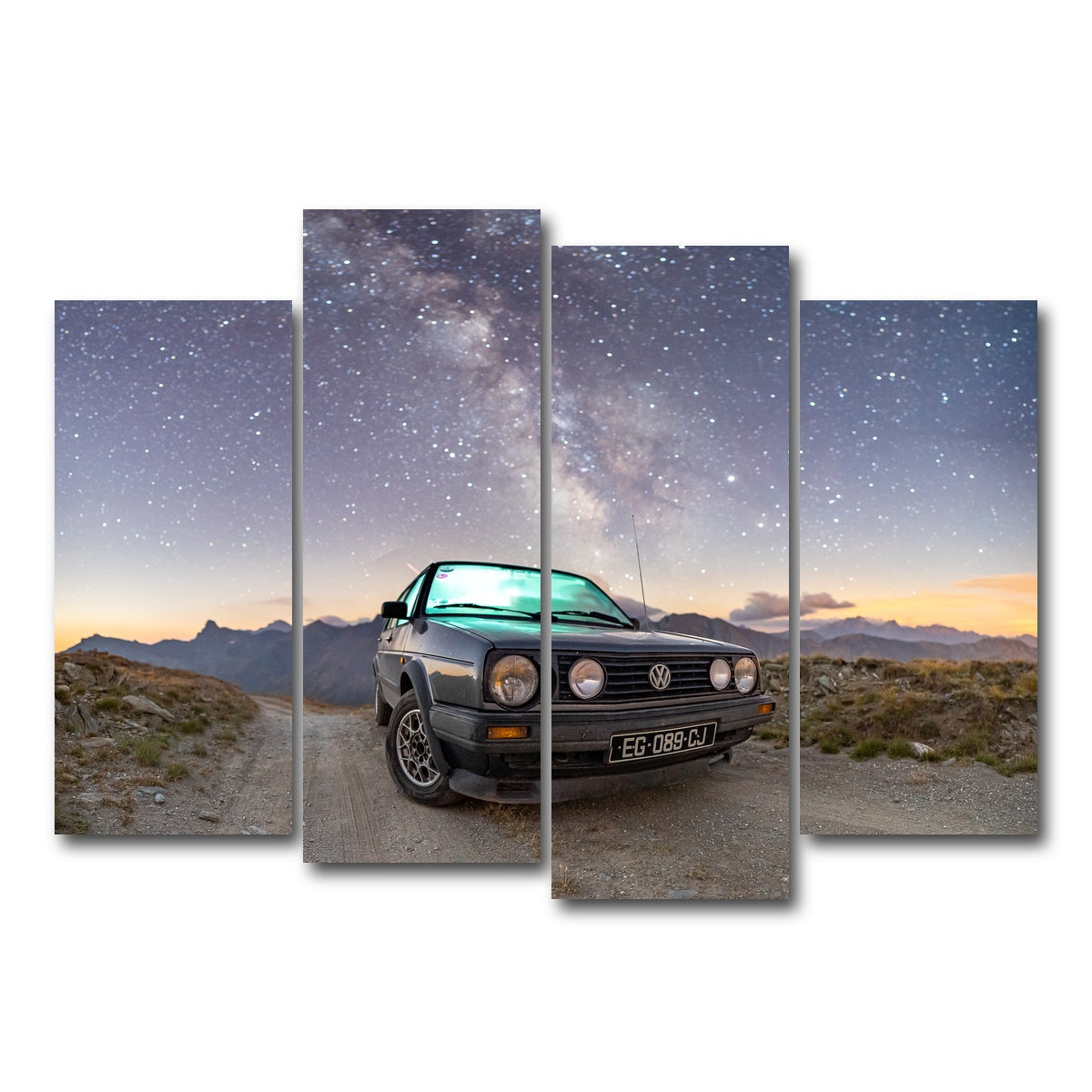 AUTO-MOCKUP WHITE | Volkswagen Milky Way | 4 Piece | Gallery Wrap Canvas | group=4_normal